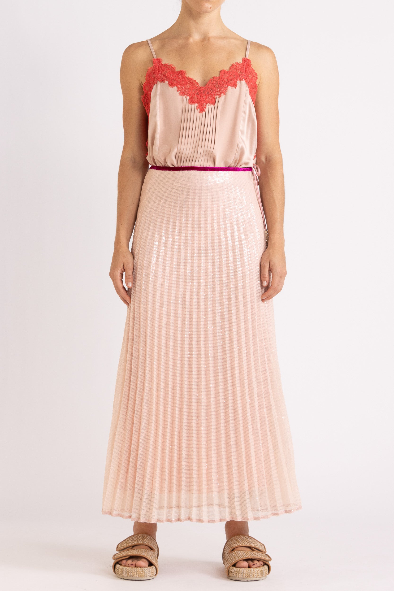 Sigrid Sequin Pleated Skirt