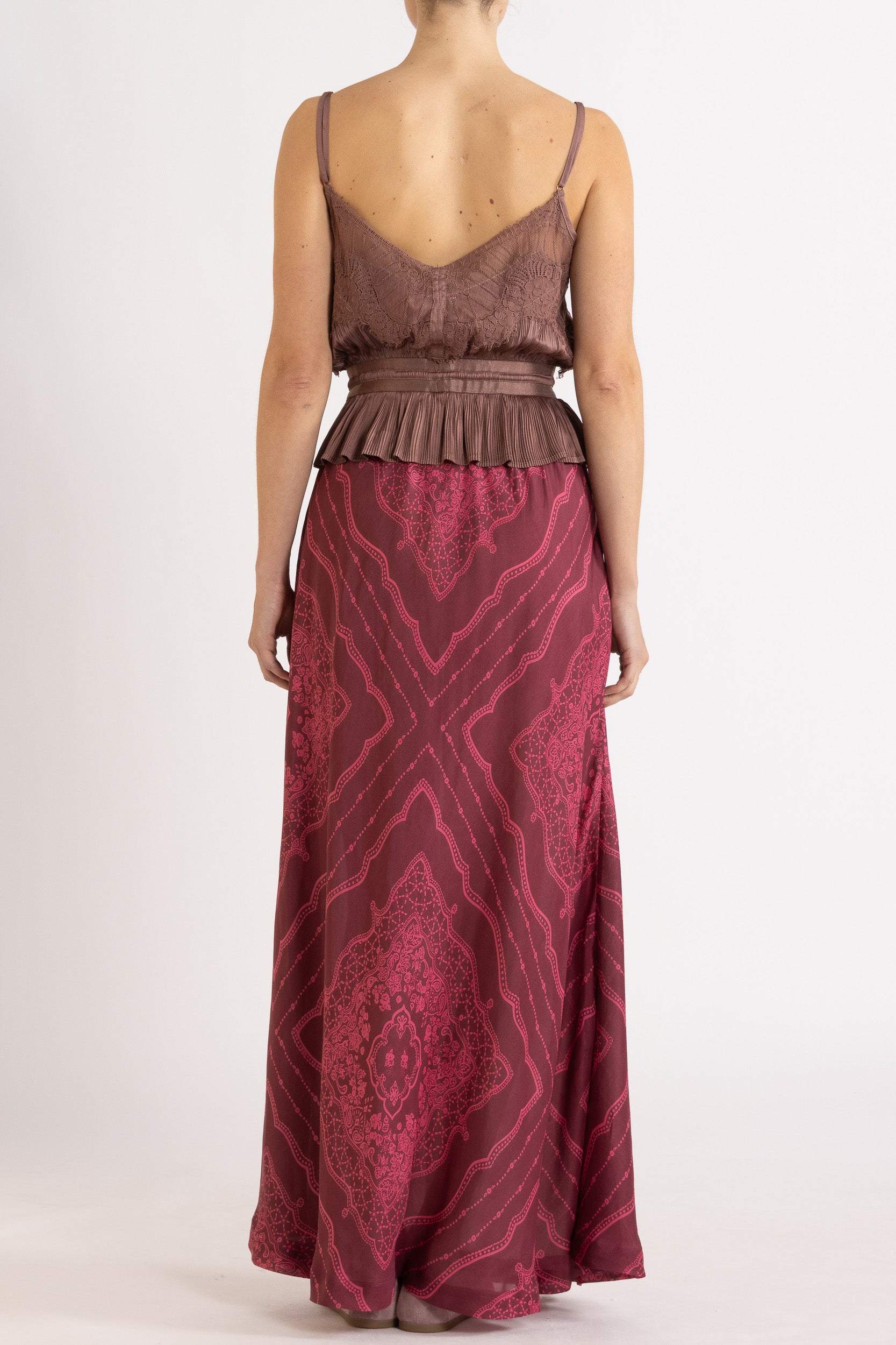 Renee Printed Silk Maxi Skirt