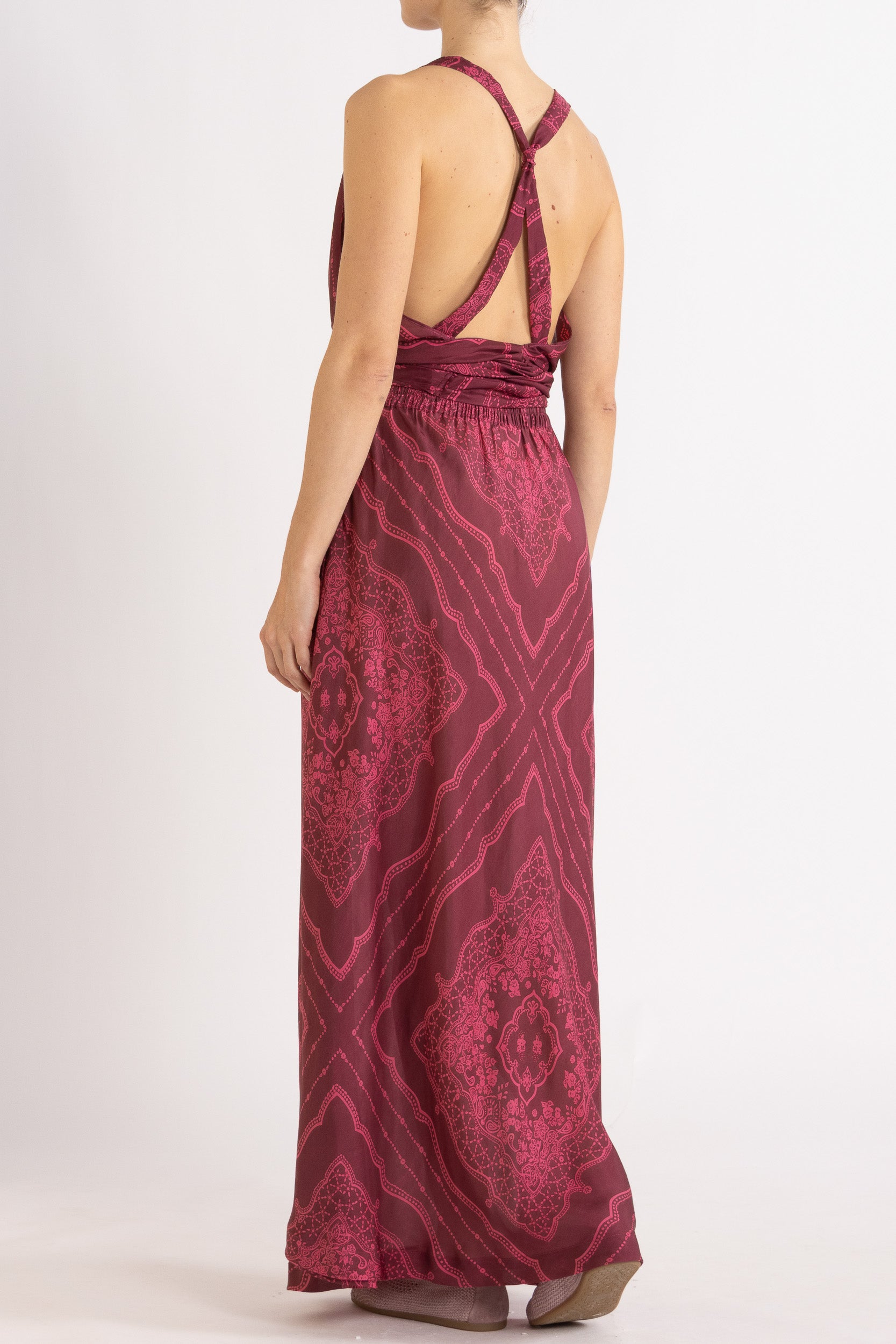 Renee Printed Silk Tie Top