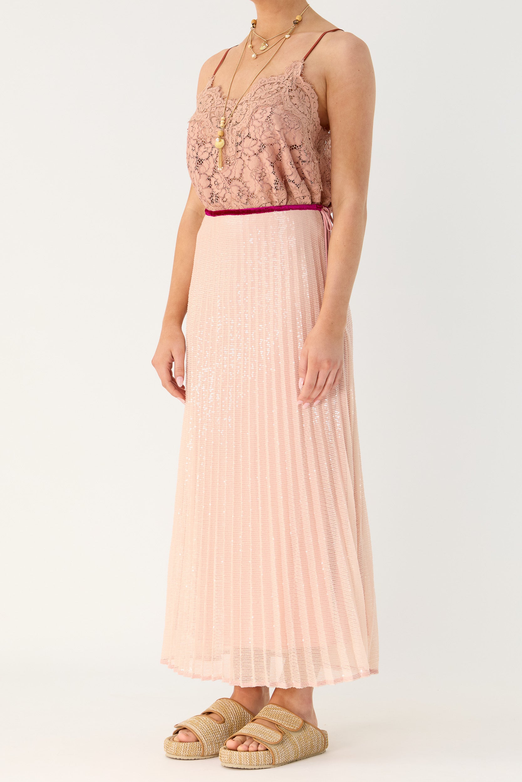 Sigrid Sequin Pleated Skirt