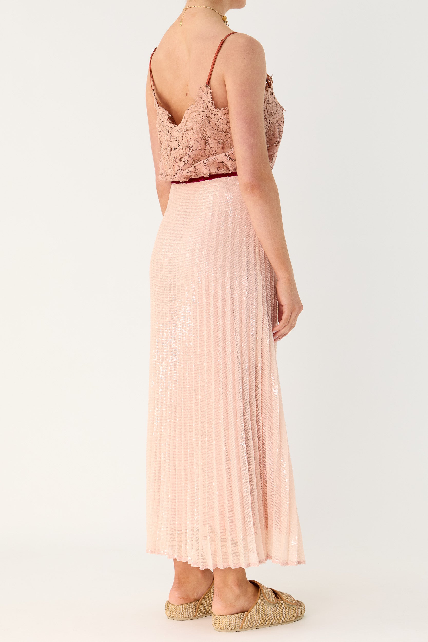 Sigrid Sequin Pleated Skirt