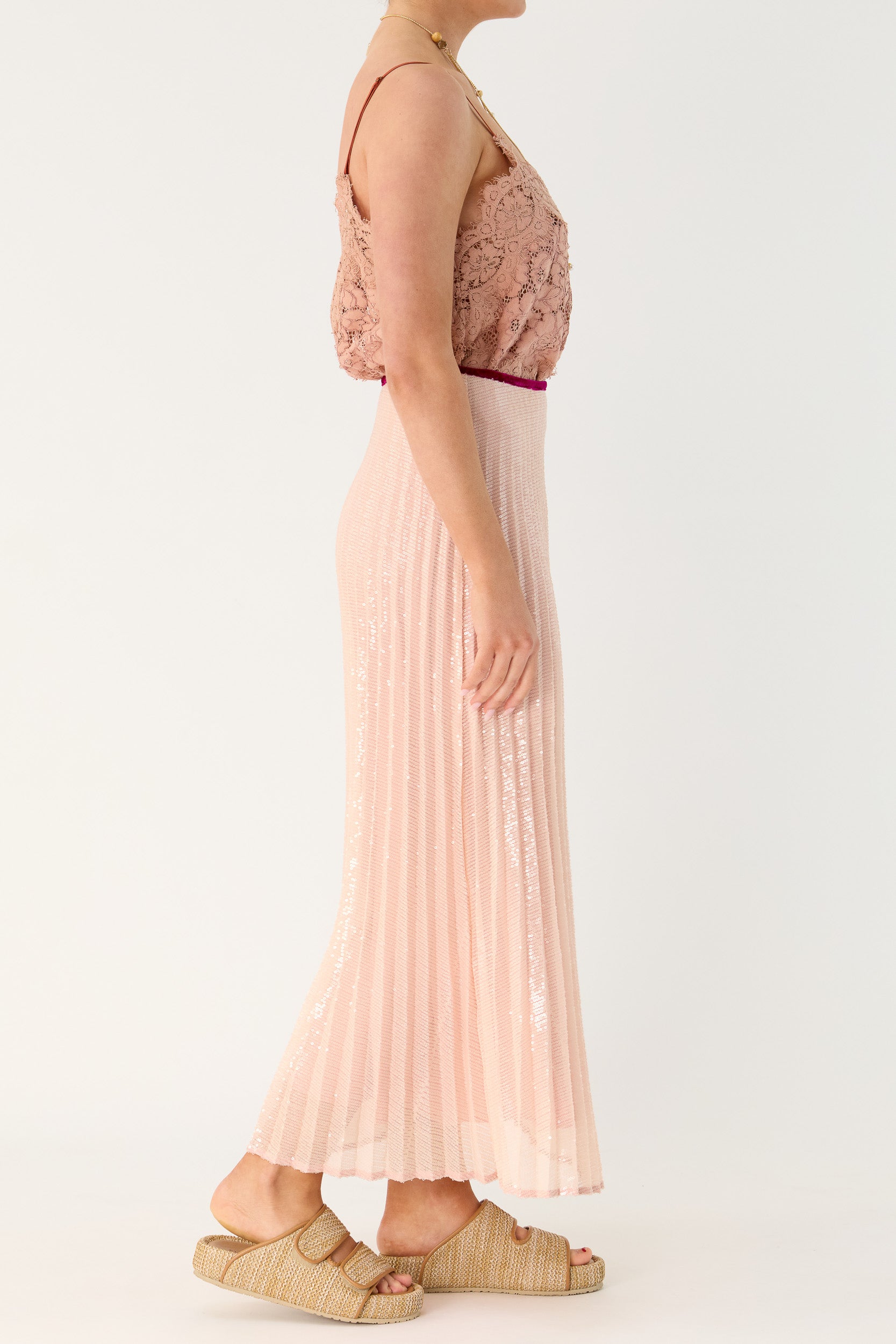 Sigrid Sequin Pleated Skirt