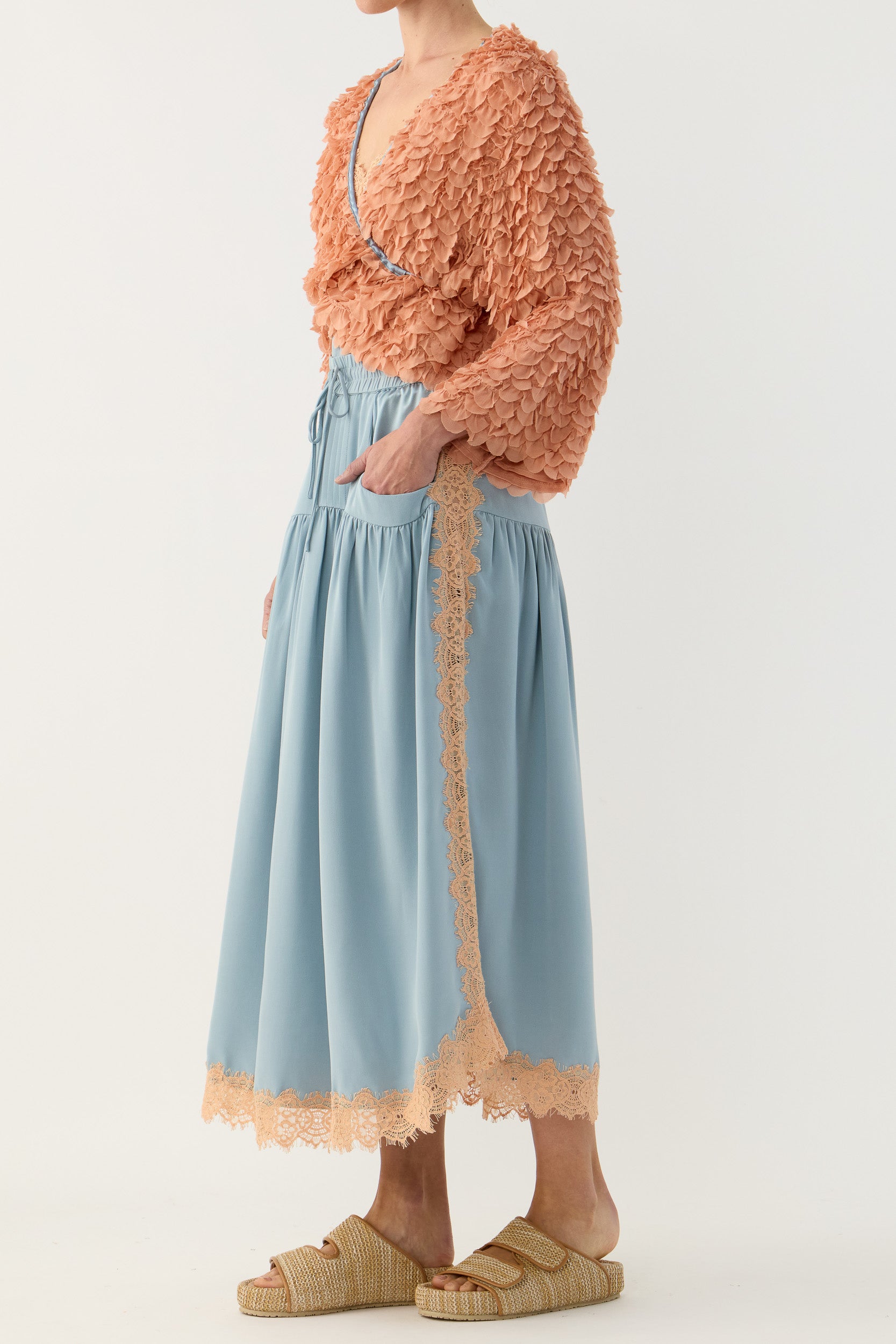 Addie Scalloped Chiffon Jacket