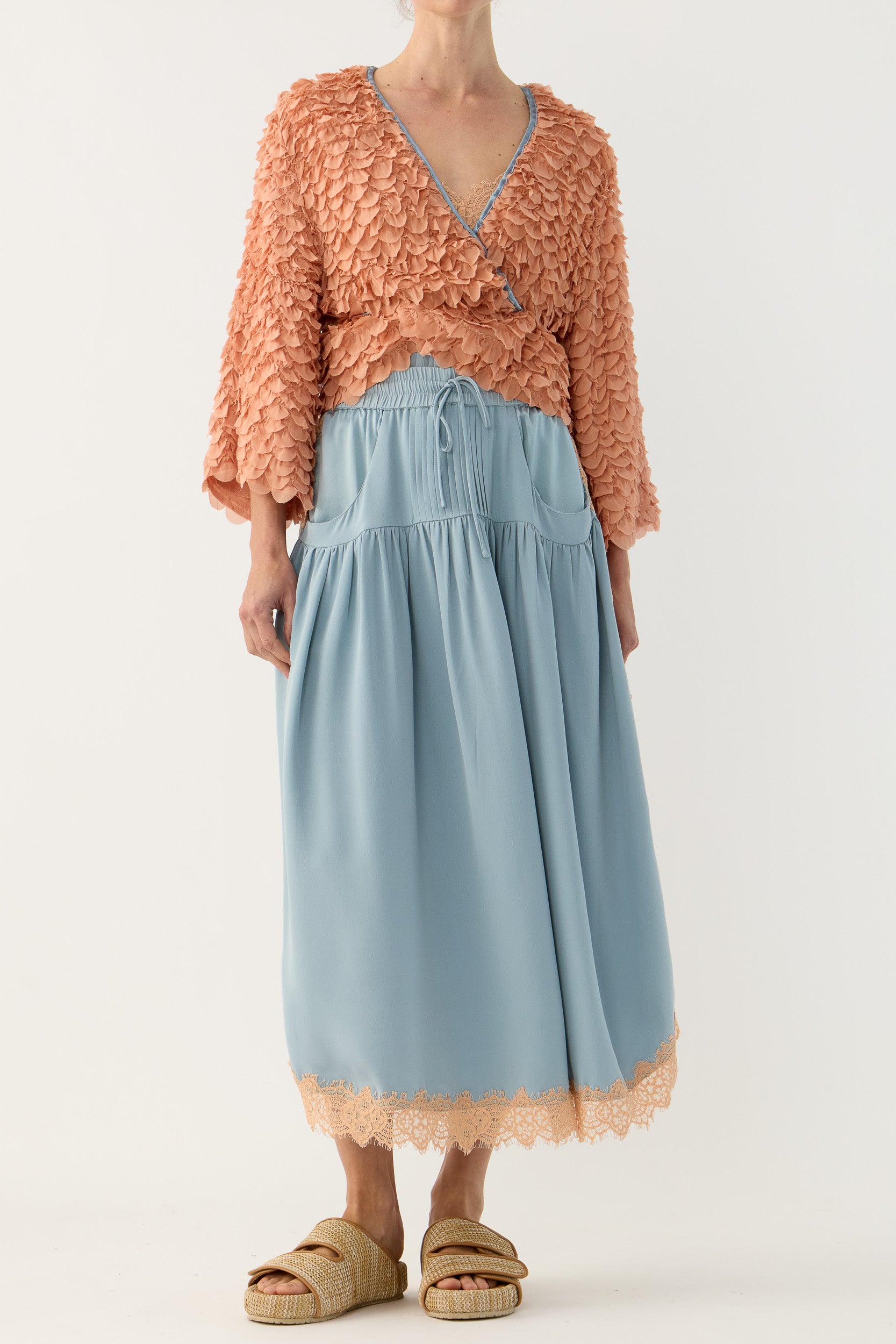 Addie Scalloped Chiffon Jacket