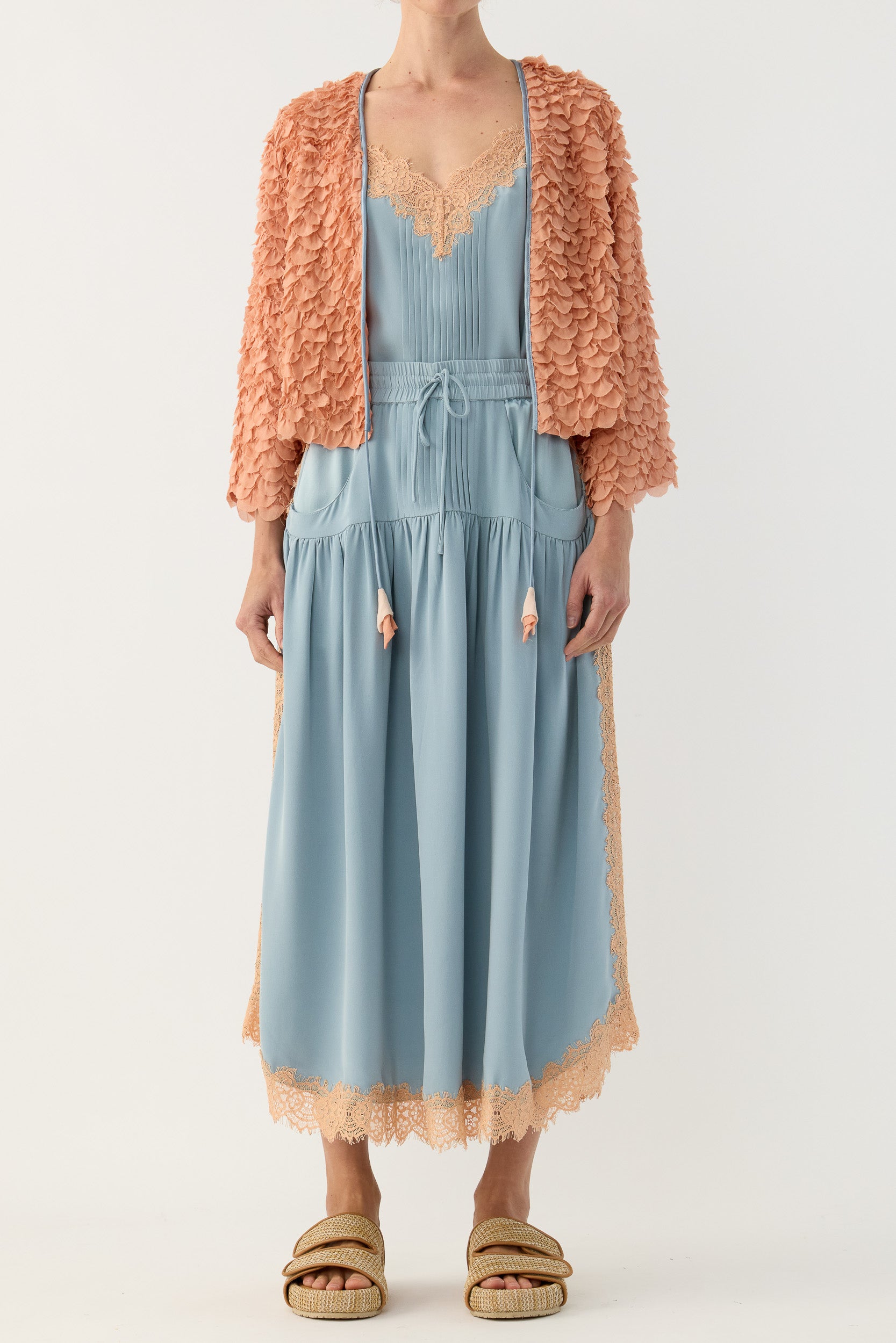 Addie Scalloped Chiffon Jacket