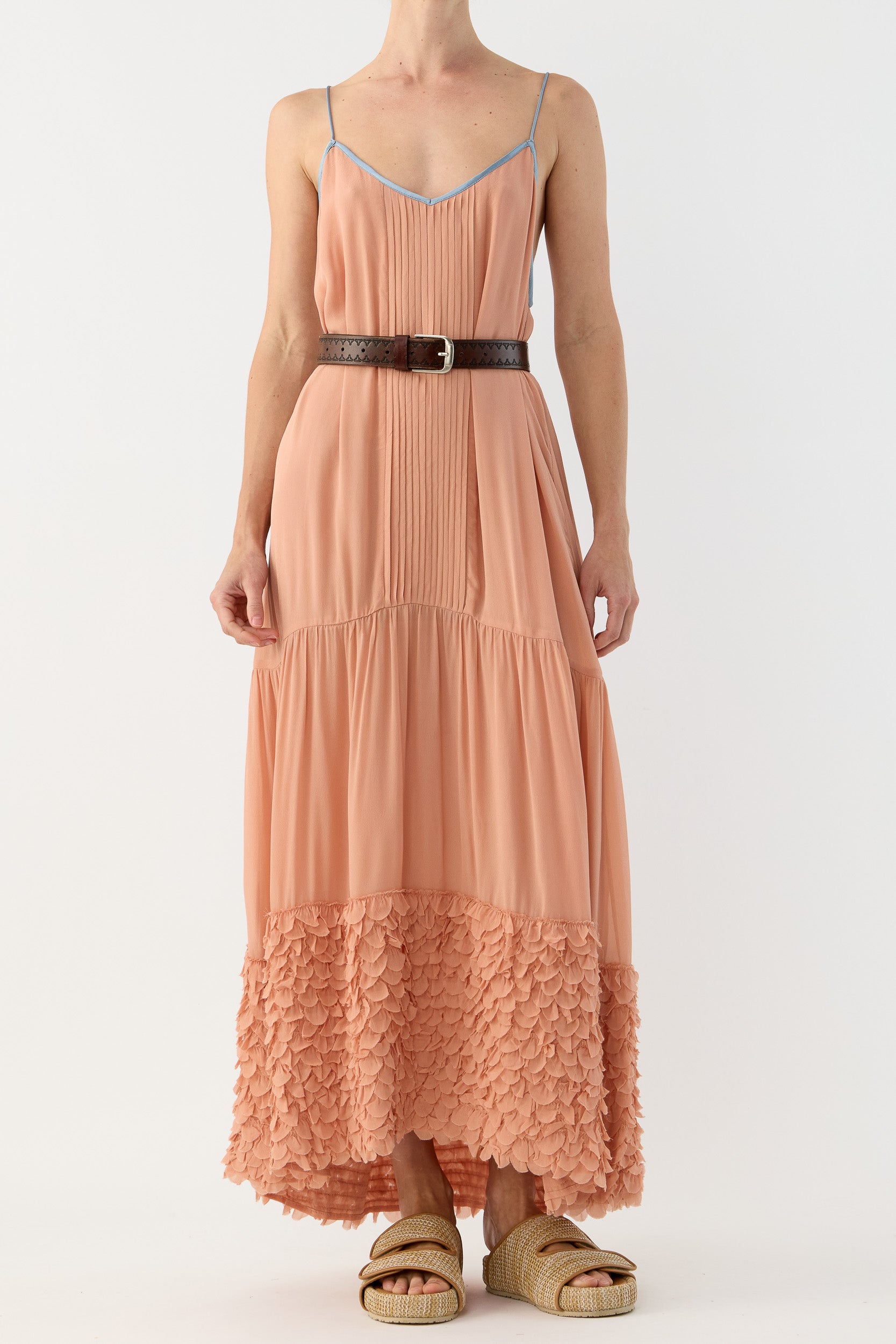 Addie Scalloped Chiffon Maxi Dress