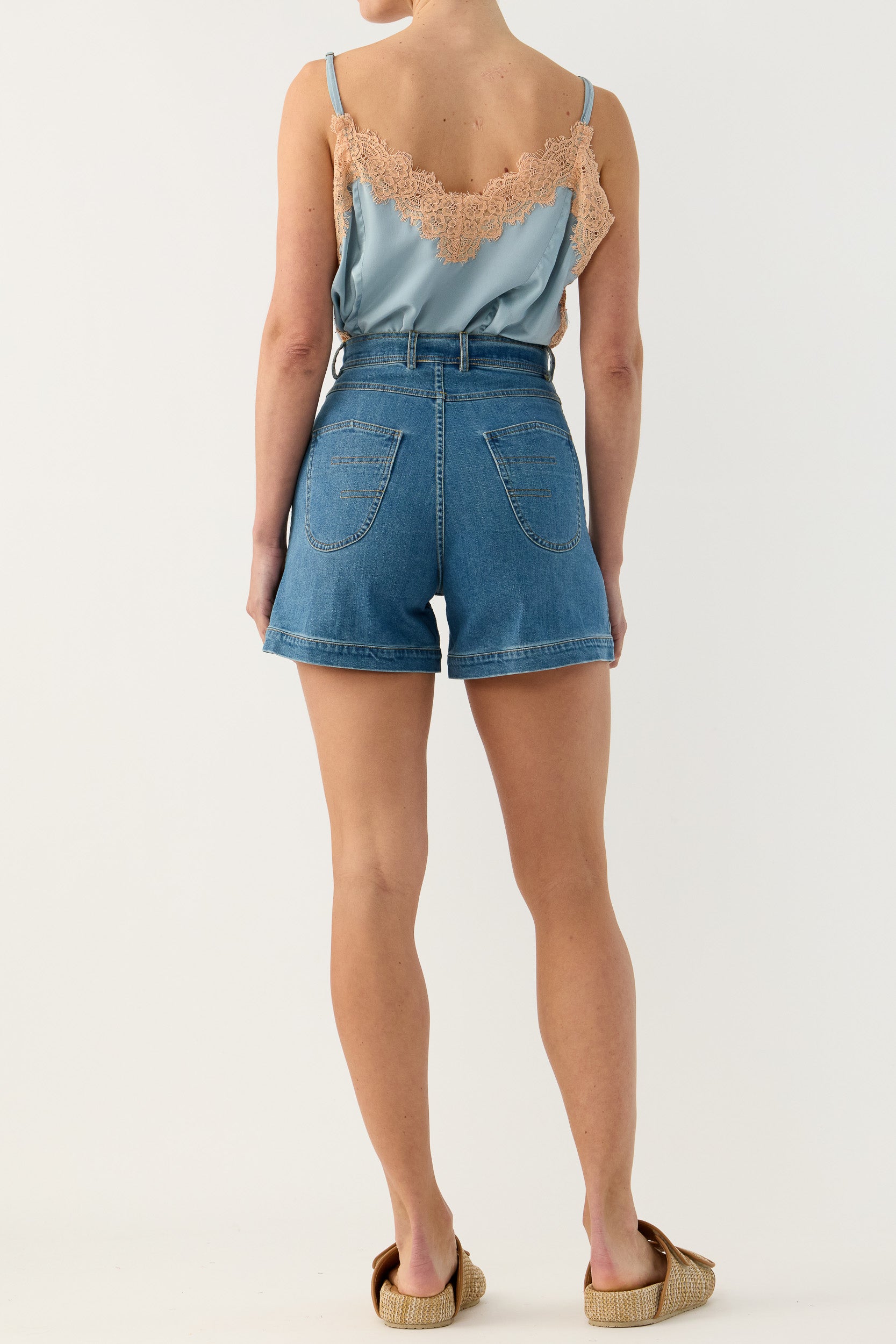 Raven High-Waisted Stretch Denim Short
