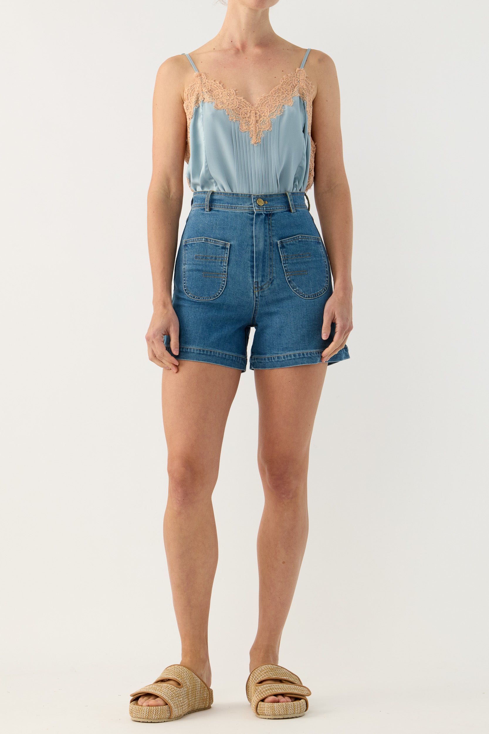 Raven High-Waisted Stretch Denim Short