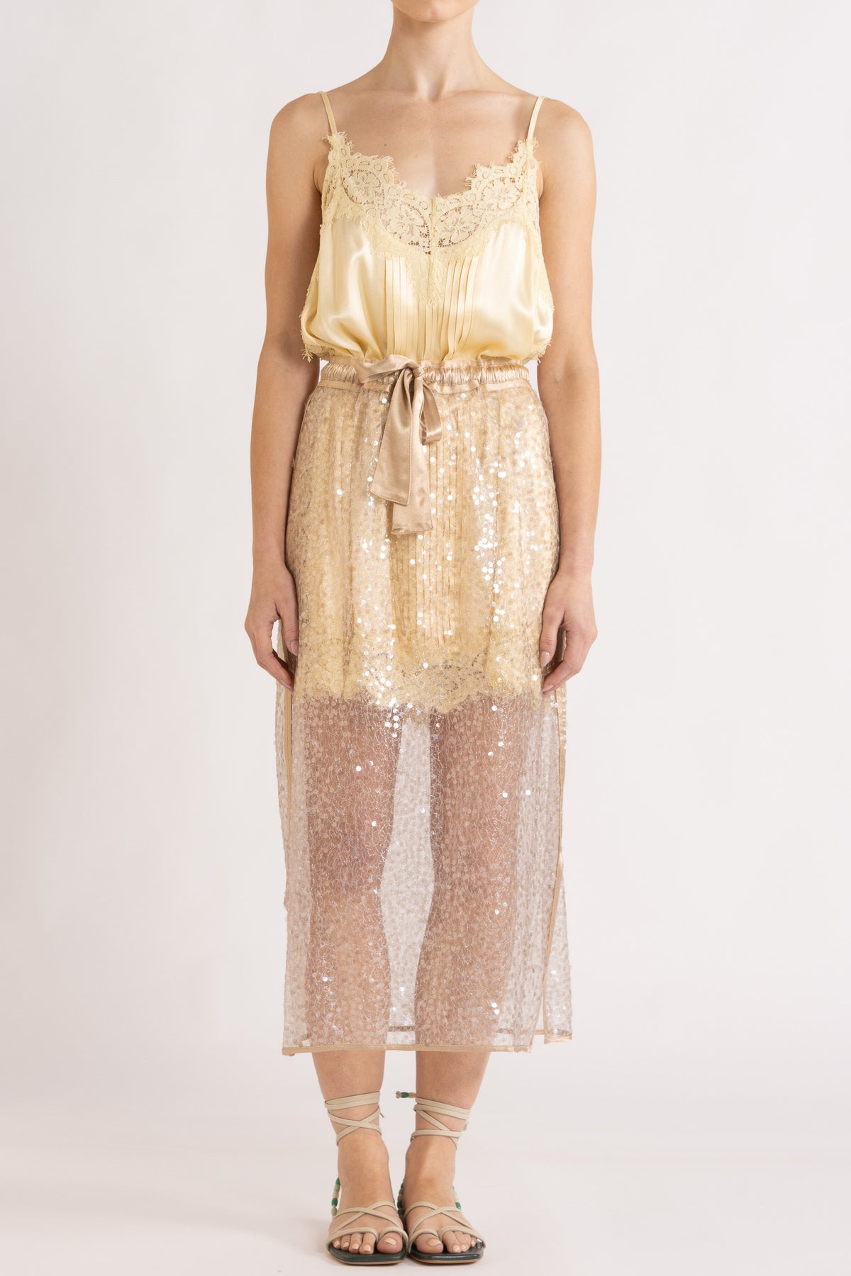 Lenny Satin Lace Short Slip Dress