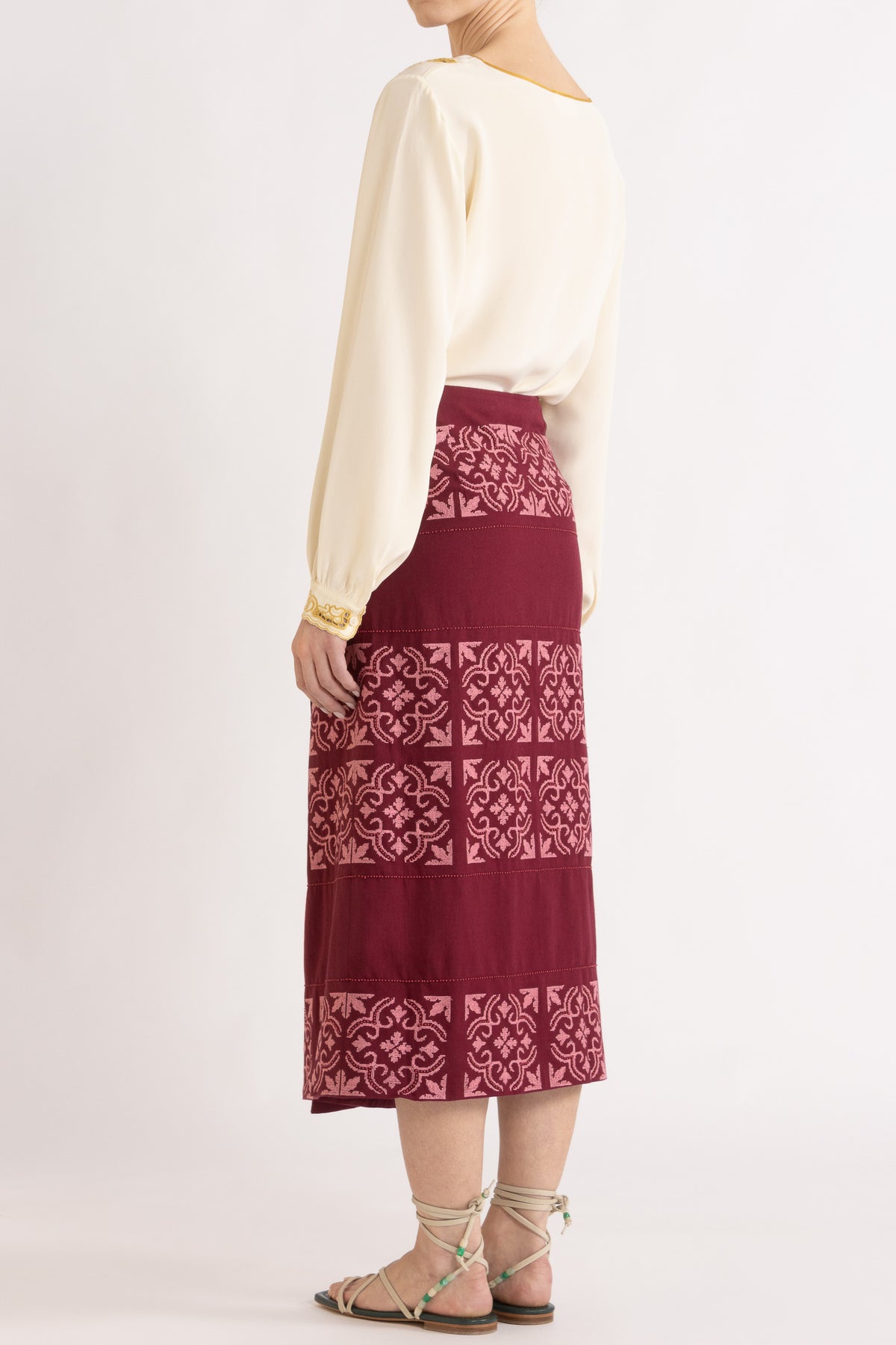 Lina Silk Crepe Long Sleeve Top