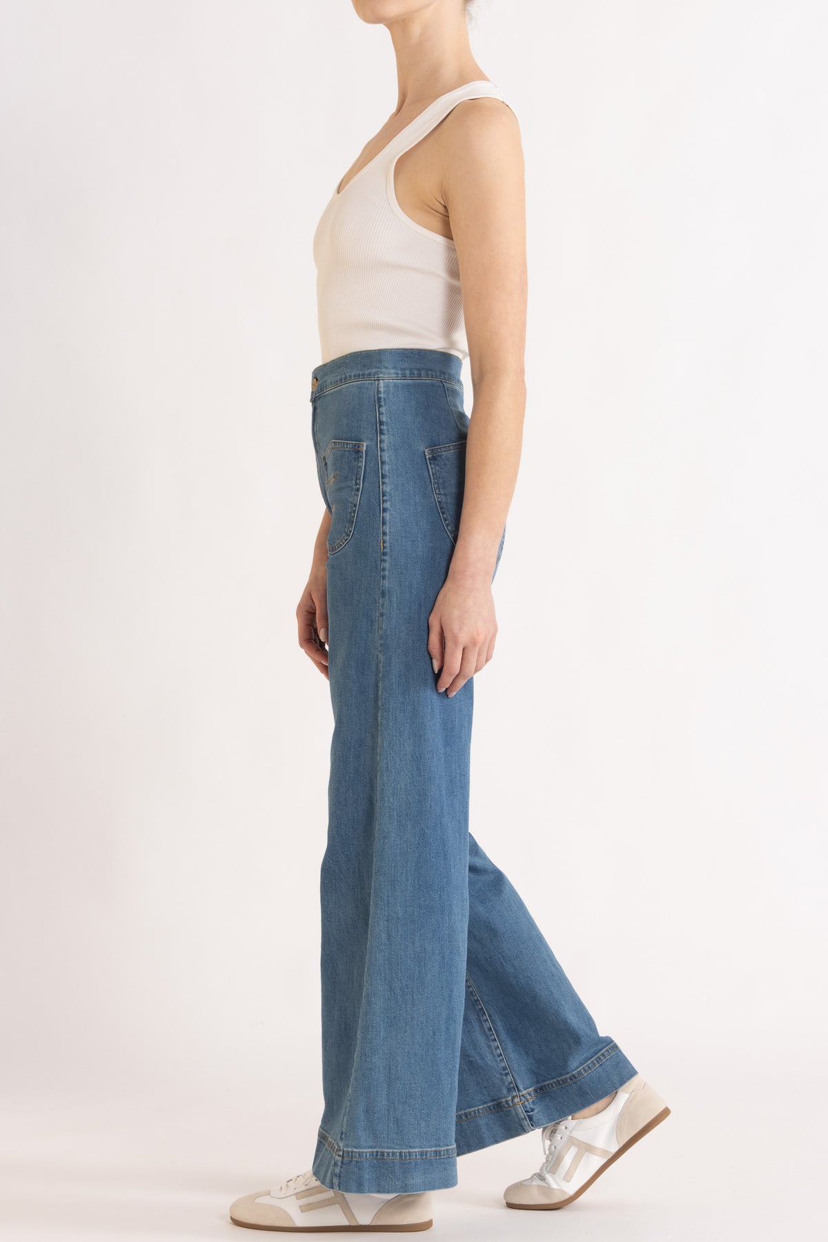 Clover Ribbed Silk-Cotton Scoop Neck Singlet