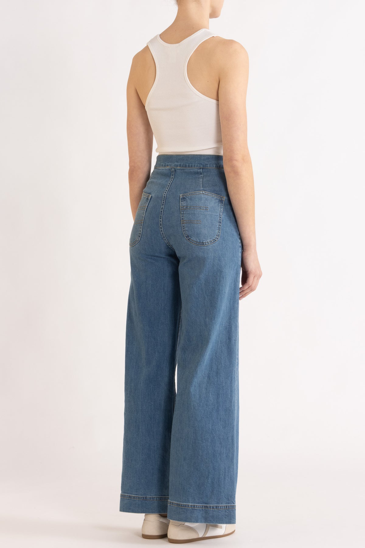 Clover Ribbed Silk-Cotton Scoop Neck Singlet