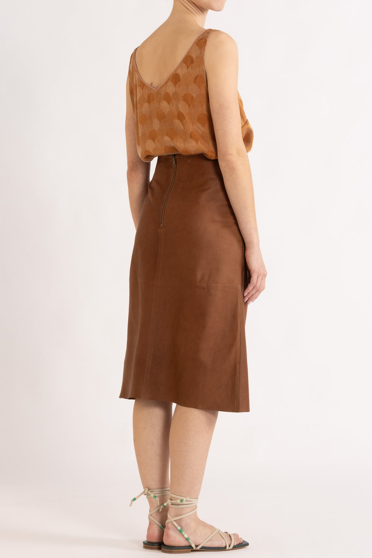 Frankie Leather Midi Skirt