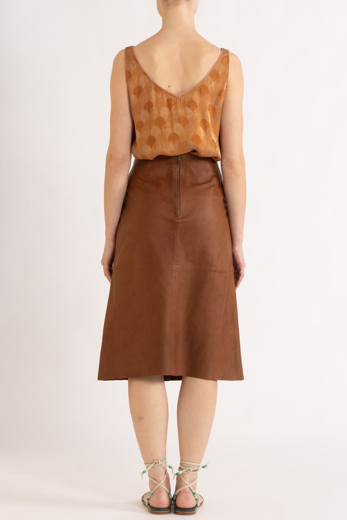 Frankie Leather Midi Skirt