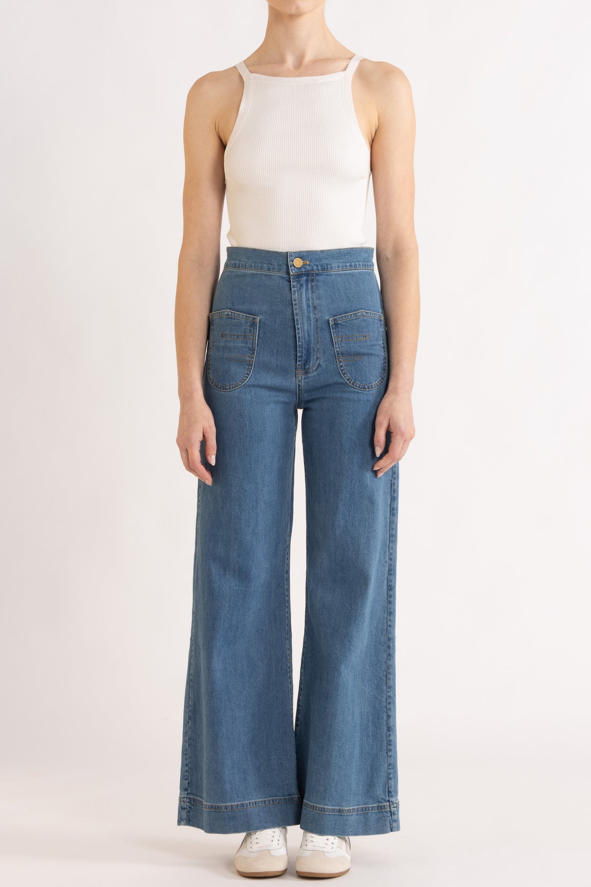 Clover Ribbed Silk-Cotton Tank