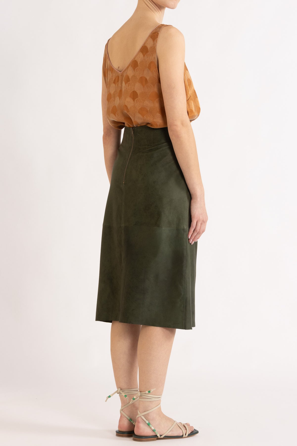 Frankie Leather Midi Skirt