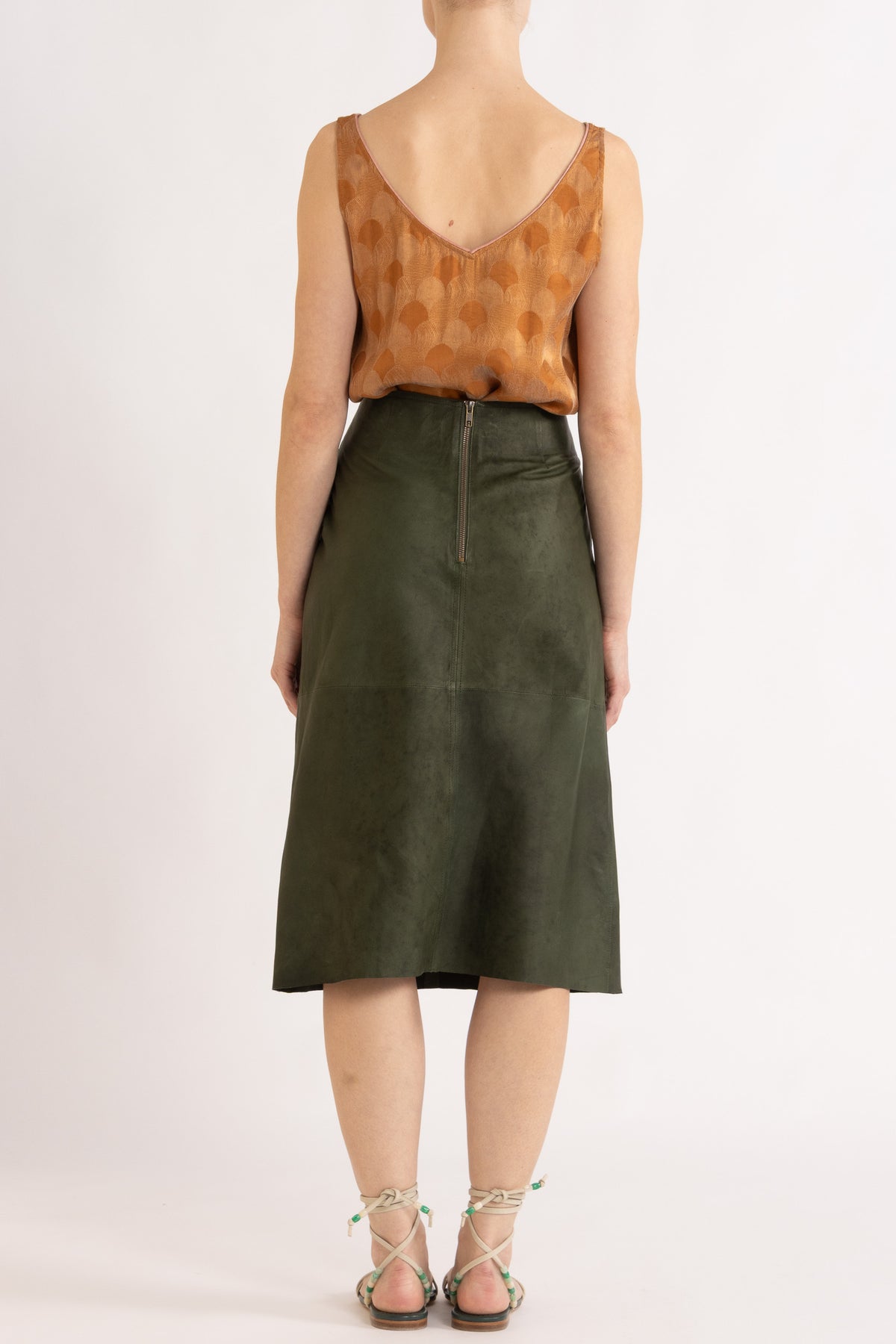 Frankie Leather Midi Skirt