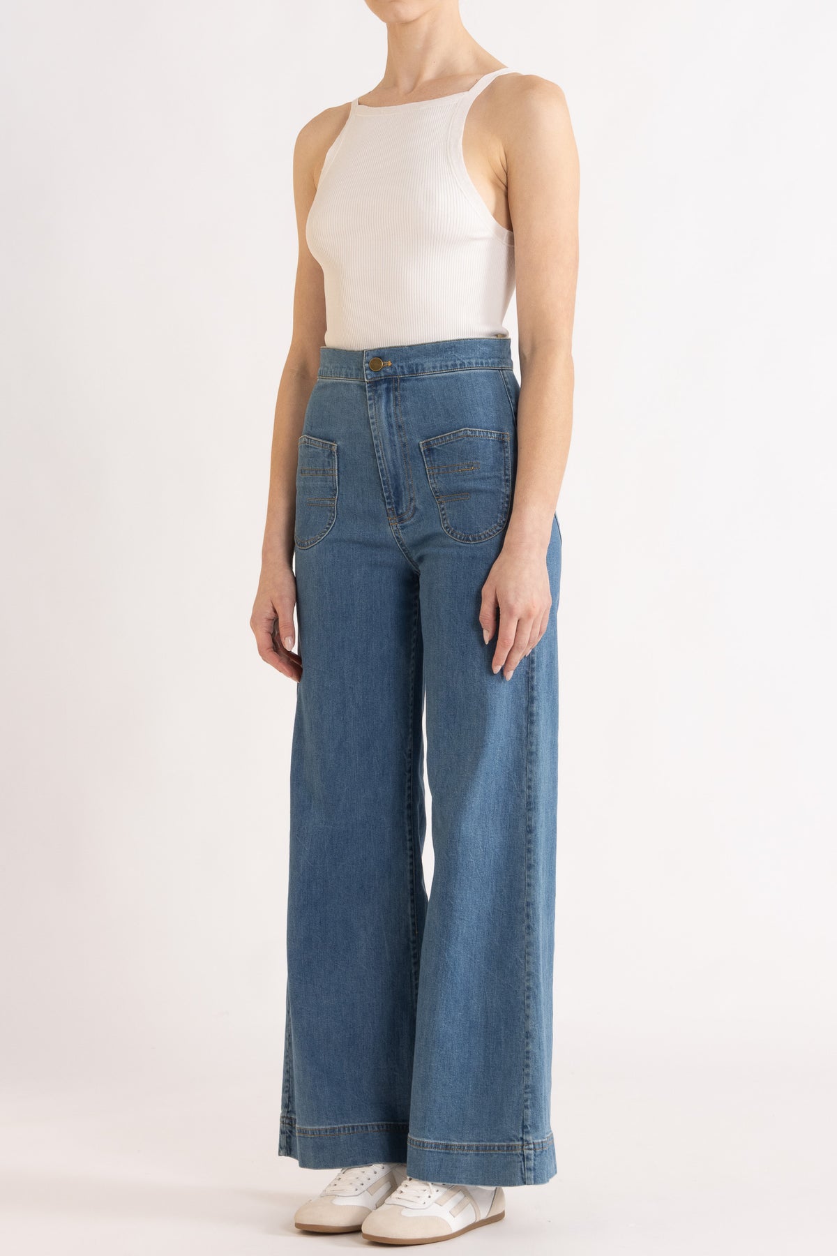 Clover Ribbed Silk-Cotton Tank