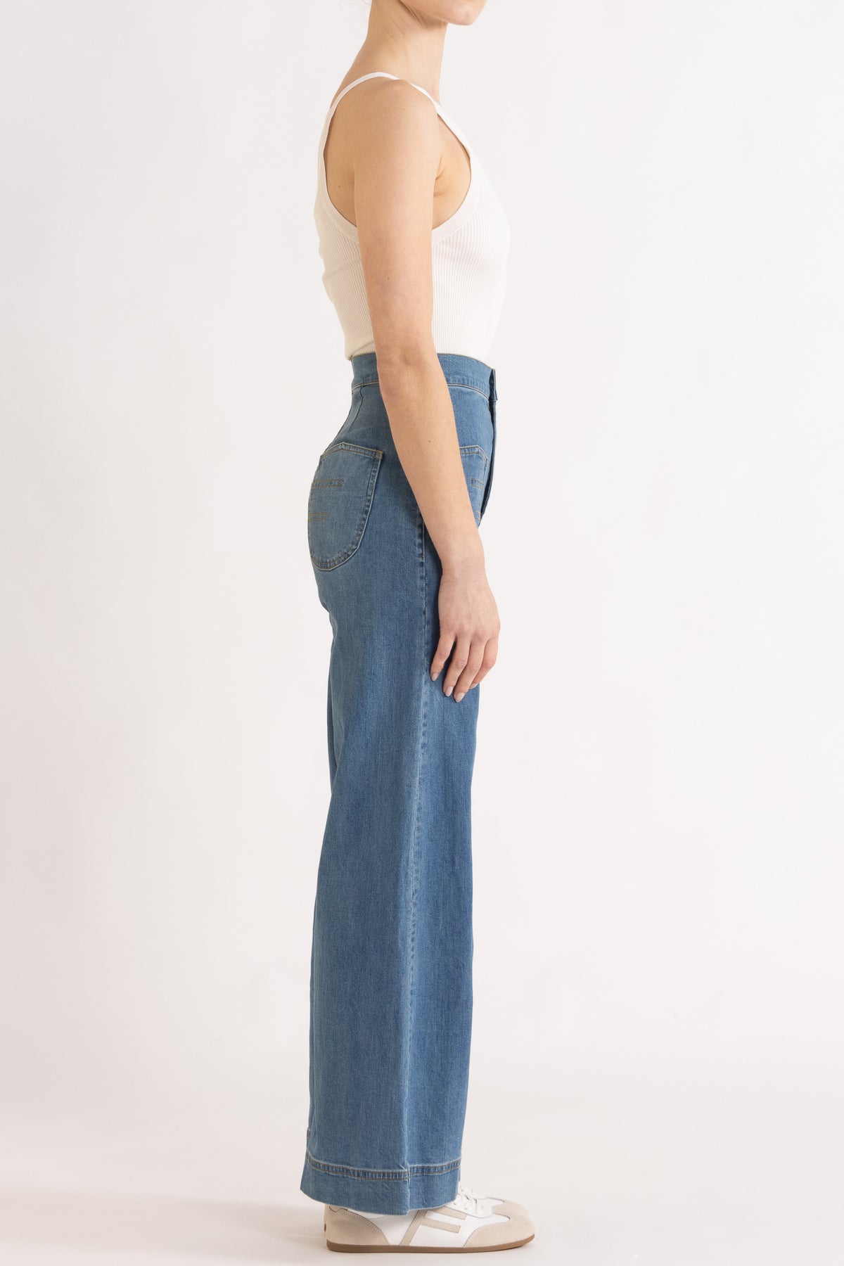 Clover Ribbed Silk-Cotton Tank