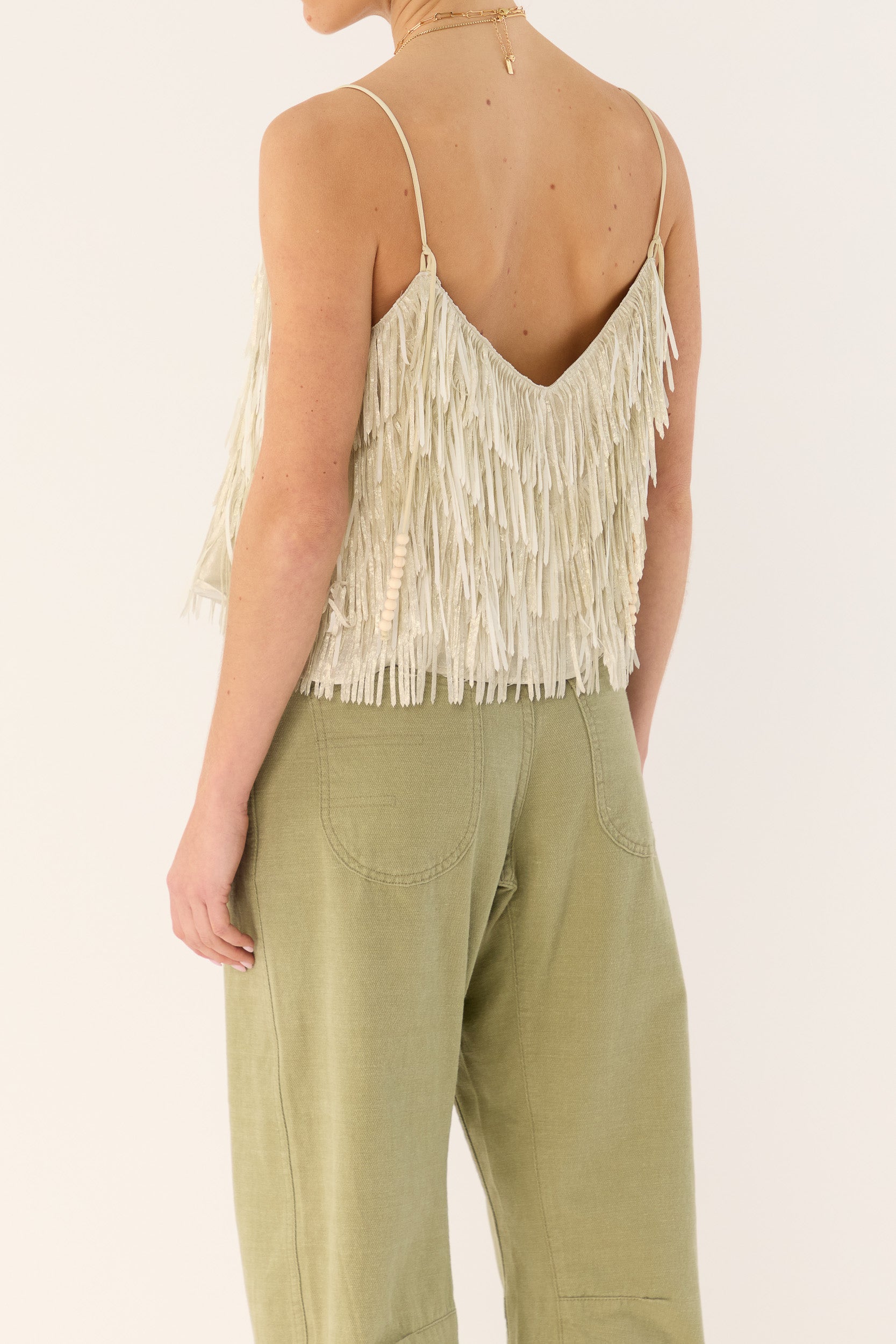 Anna Mae Metallic Tassel Cami