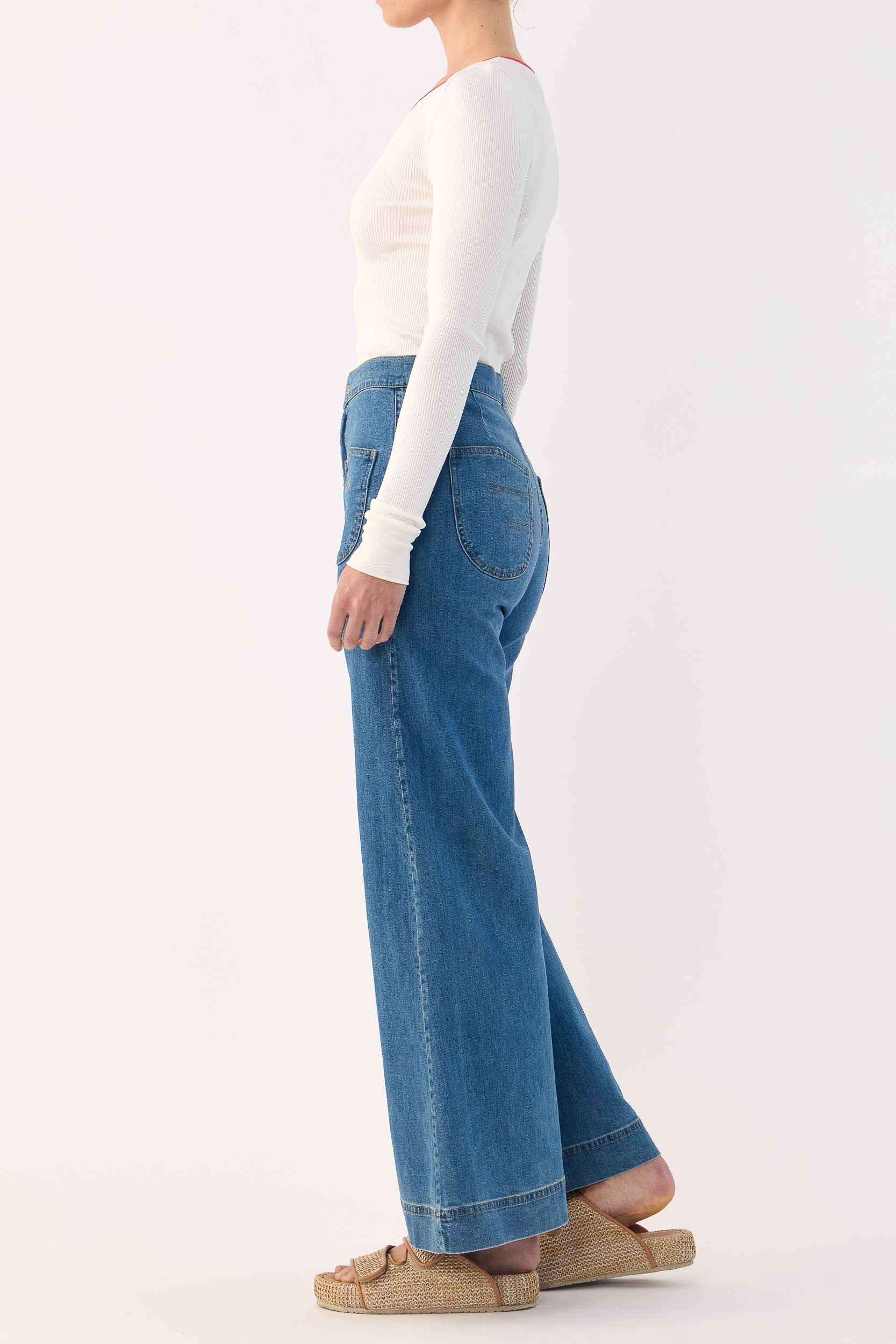 Carli Ribbed Silk-Cotton Long Sleeve Top