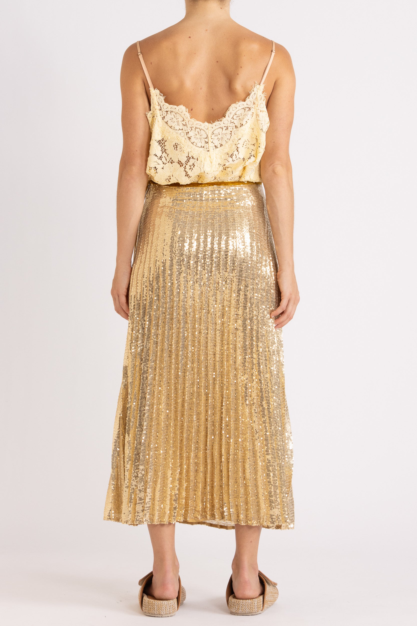 Sigrid Sequin Pleated Skirt